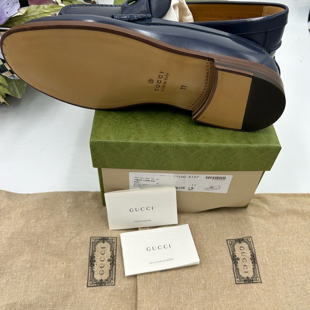 Men’s Gucci interlocking GG leather loafers size 11 made in Italy - Picture 6 of 9